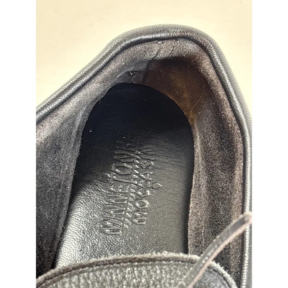 Minnetonka Moosehide Classic Moccasins Black Leather Loafers Men 8.5 US
